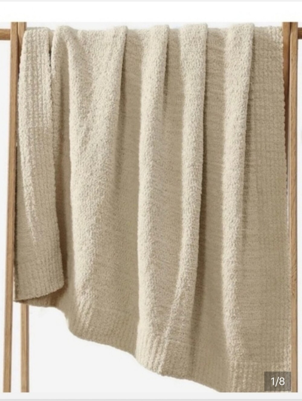 Sunday Citizen Snug Cozy Textured Throw Lap Blanket in Cream